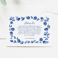 Blauer Hand gezeichnete Whimsical-Blume Hochzeitde