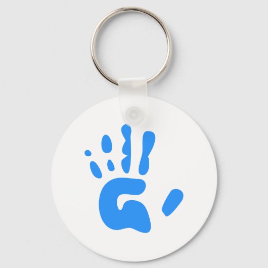 Blauer Handdruck Schlüsselanhänger (Vorderseite)