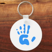 Blauer Handdruck Schlüsselanhänger (Vorderseite)