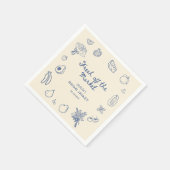 Blauer Händedruck frisch vom Markt Serviette (Ecke)