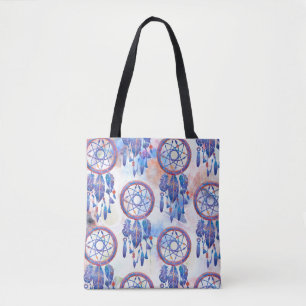 Blauer Handgemalt Wasserfarbe Moderner Boho Tasche