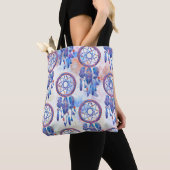 Blauer Handgemalt Wasserfarbe Moderner Boho Tasche (Von Nahem)