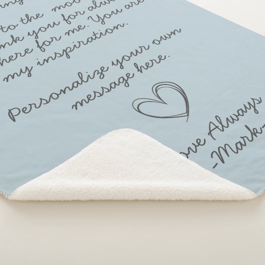 Blauer handgeschriebener Liebe-Letter oder Meldung Sherpadecke (3/4)