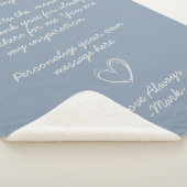 Blauer handgeschriebener Liebe-Letter oder Meldung Sherpadecke (3/4)