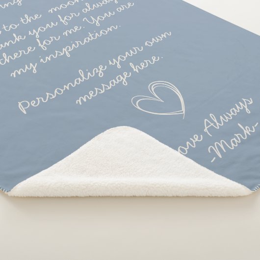 Blauer handgeschriebener Liebe-Letter oder Meldung Sherpadecke (3/4)