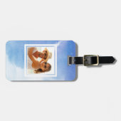 Blauer handgestrichener Wasserfarben| Name hinzufü Gepäckanhänger (Vorderseite horizontal)