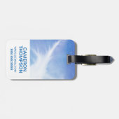 Blauer handgestrichener Wasserfarben| Name hinzufü Gepäckanhänger (Rückseite horizontal)