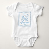Blauer handGezeichnet Après Bébé Winter Ski Boy Baby Strampler (Vorderseite)