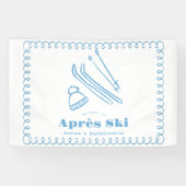 Blauer handGezeichnet Winteraprès Ski Bachelorette Banner (Horizontal)