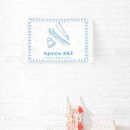 Blauer handGezeichnet Winteraprès Ski Bachelorette Banner