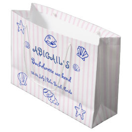 Blauer handgezeichnete Muscheln Bachelorette Große Geschenktüte