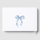 Blauer Handgezeichneter Bow Ribbon-Brautparty Gästebuch (Rückseite)