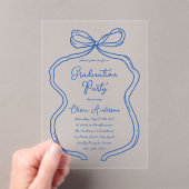 Blauer Handzeichner-Absolvent/in-Party Acryleinladungen (Insitu (Handheld))