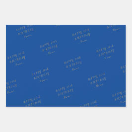 Blauer Happy Geburtstag Geschenkpapier Set