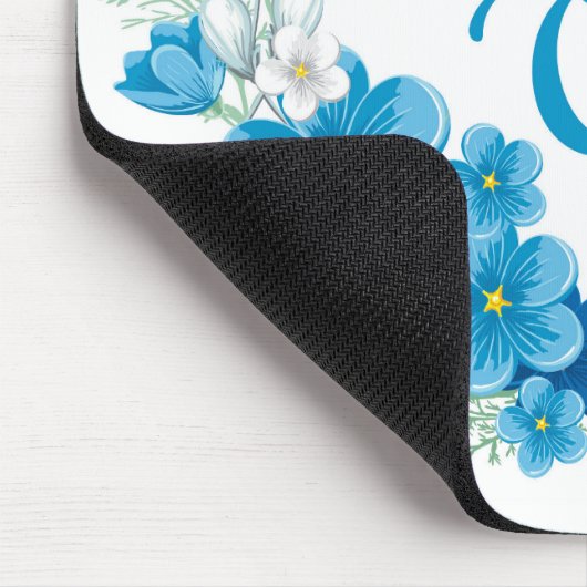 Blauer Happy Ostermaus Mousepad (Ecke)