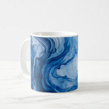 Blauer harmonischer Fluss Blau Weiße Abstraktion