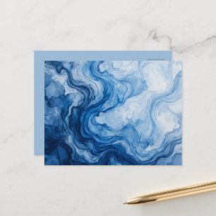 Blauer harmonischer Fluss Blau Weiße Abstraktion Postkarte