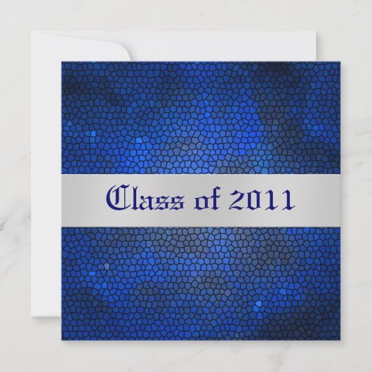 Blauer Hartglas-Klasse Einladung von Abschlüssen (Vorderseite)