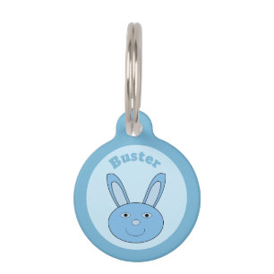 Blauer Hase Bunny Gesicht Frühling Ostern Custom Haustiermarke
