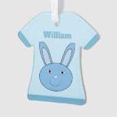 Blauer Hase Bunny Gesicht Frühling Ostern Custom Ornament (Vorderseite)