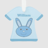 Blauer Hase Bunny Gesicht Frühling Ostern Custom Ornament (Rückseite)