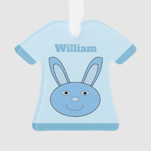 Blauer Hase Bunny Gesicht Frühling Ostern Custom Ornament (Vorderseite)