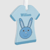 Blauer Hase Bunny Gesicht Frühling Ostern Custom Ornament (Vorderseite)