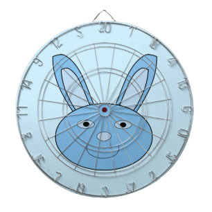 Blauer Hase Bunny Gesicht Frühling Ostern Dartscheibe