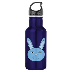 Blauer Hase Bunny Gesicht Frühling Ostern Edelstahlflasche