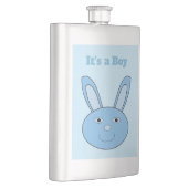 Blauer Hase Bunny Gesicht Frühling Ostern Geschlec Flachmann (Rechts)