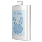 Blauer Hase Bunny Gesicht Frühling Ostern Geschlec Flachmann (Links)