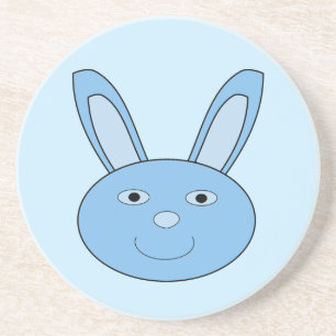 Blauer Hase Bunny Gesicht Frühling Ostern Getränkeuntersetzer