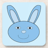 Blauer Hase Bunny Gesicht Frühling Ostern Getränkeuntersetzer (Vorderseite)