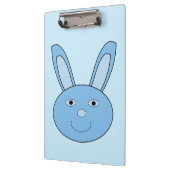 Blauer Hase Bunny Gesicht Frühling Ostern Klemmbrett (Links)