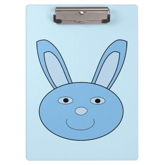Blauer Hase Bunny Gesicht Frühling Ostern Klemmbrett (Vorderseite)
