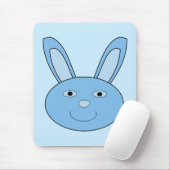 Blauer Hase Bunny Gesicht Frühling Ostern Mousepad (Mit Mouse)