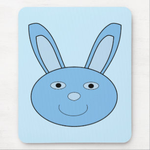 Blauer Hase Bunny Gesicht Frühling Ostern Mousepad