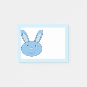 Blauer Hase Bunny Gesicht Frühling Ostern Post-it Klebezettel