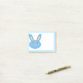 Blauer Hase Bunny Gesicht Frühling Ostern Post-it Klebezettel (Auf Schreibtisch)