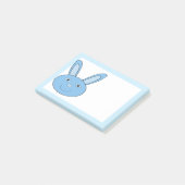 Blauer Hase Bunny Gesicht Frühling Ostern Post-it Klebezettel (angewinkelt)