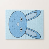 Blauer Hase Bunny Gesicht Frühling Ostern Puzzle (Horizontal)