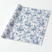 Blauer Hase Bunny Vintage Baby Shower Geschenkpapier (Ungerollt)