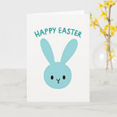 Blauer Hase Frohe Ostern Karte (Gelbe Blume)