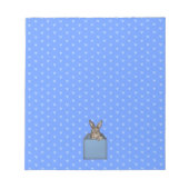 Blauer Hase in der Box Notizblock (Vorderseite)