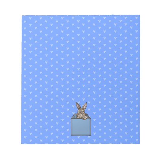 Blauer Hase in der Box Notizblock (Vorderseite)