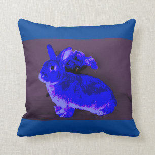 Blauer Hase Kissen
