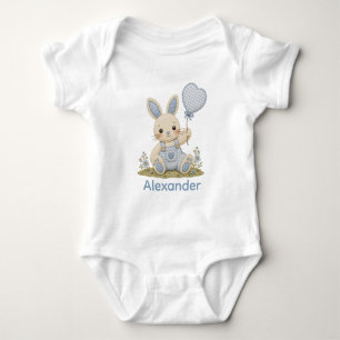 Blauer Hase Luftballon Baby Strampler