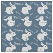 Blauer Hasen-Duck-Illusion Kindererbe Stoff (Nahaufnahme)