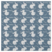 Blauer Hasen-Duck-Illusion Kindererbe Stoff (Muster)