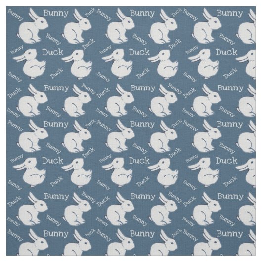 Blauer Hasen-Duck-Illusion Kindererbe Stoff (Muster)